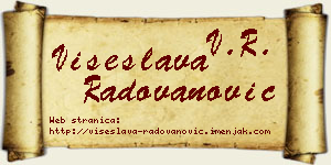 Višeslava Radovanović vizit kartica